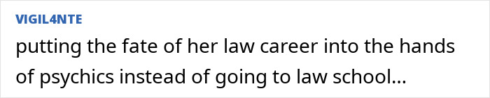 Text highlighting the concept of a law career and psychics, emphasizing pathological liars and failure in the bar exam context. Text highlighting the concept of a law career and psychics, emphasizing pathological liars and failure in the bar exam context.
