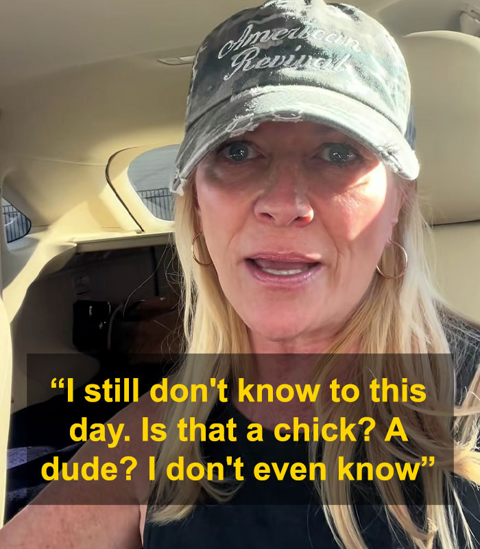 Woman wearing a camouflage cap upset after seeing a bearded trans man in women&rsquo;s restroom sparking debate.