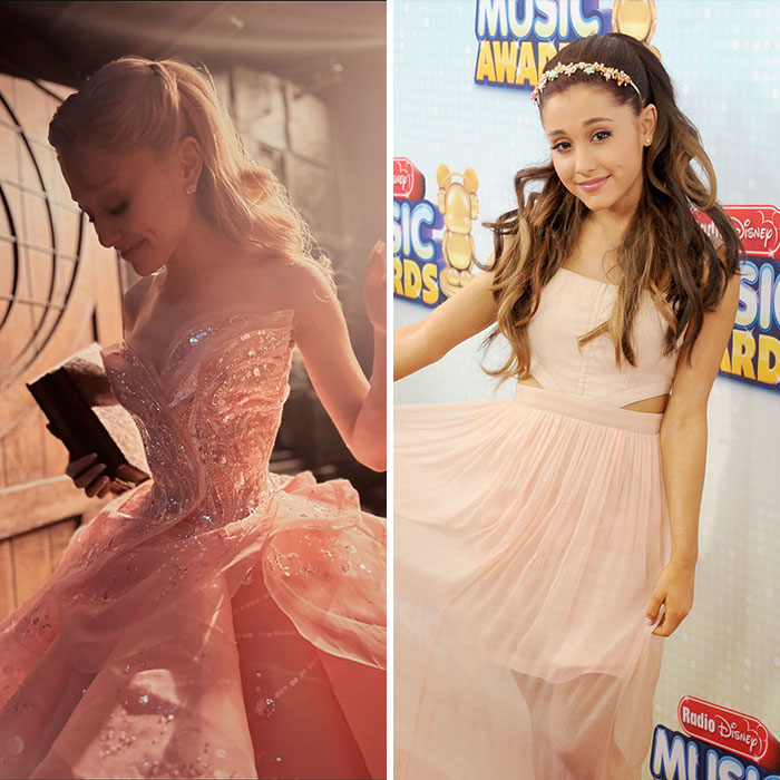 Ariana Grande in soft pink dresses highlighting emotional age regression in an unsettling recent fan snap.