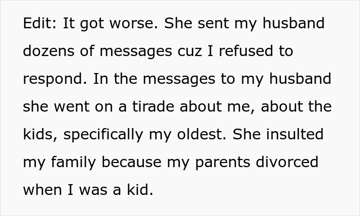 ALT text: Woman and MIL conflict escalates as she wants to celebrate Thanksgiving with her kid, leading to MIL&rsquo;s explosive messages.