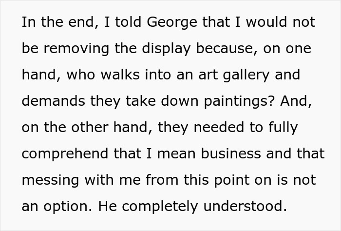 Text excerpt showing a woman&rsquo;s unexpectedly savage revenge on a petty neighbor, emphasizing standing her ground.