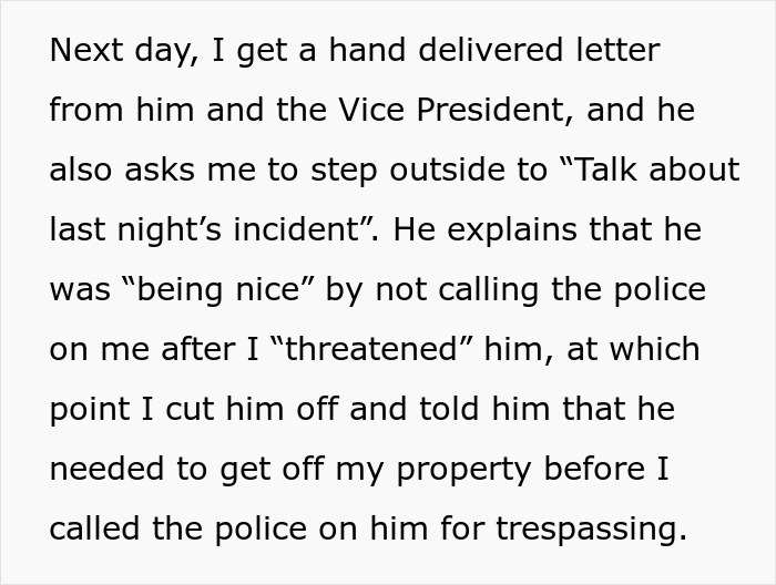 Handwritten letter from stalkerish HOA president and Vice President demanding a talk about incident involving trespassing and threats.