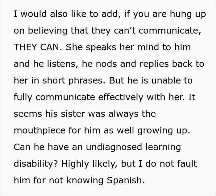 Text discussing a man who houses and supports his in-laws and challenges when the mother-in-law cuts his wife out of the will.