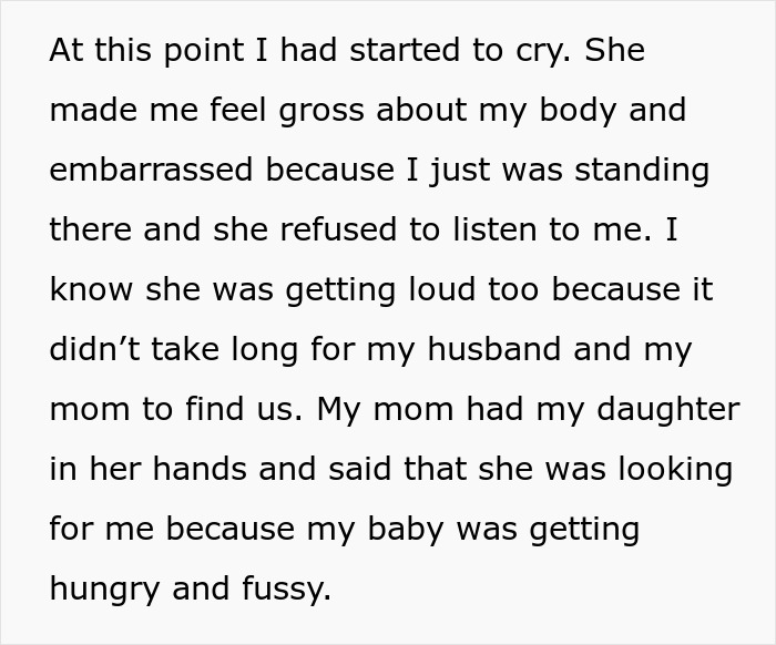 Text excerpt describing a bride&rsquo;s emotional moment with her mad cousin at a wedding about a dress issue.