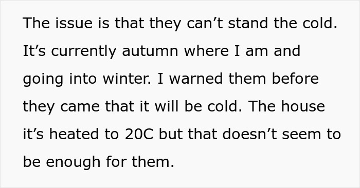 Text excerpt about a pregnant woman expressing discomfort and demanding husband respect during cold autumn and winter days.