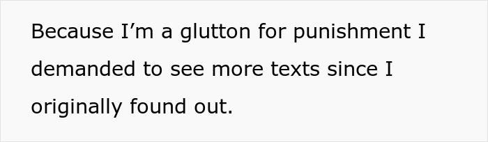 Text message conversation displaying a demand to see more texts after discovering husband's refusal of intimacy.