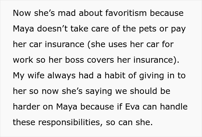 Text about favoritism as golden child gets laundry service from parents while younger daughter learns life lessons and handles responsibilities. Text about favoritism as golden child gets laundry service from parents while younger daughter learns life lessons and handles responsibilities.