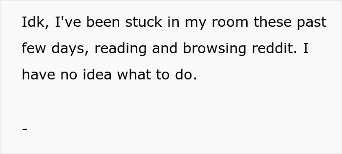 Person reading and browsing Reddit in their room, feeling stuck and unsure what to do amid mom affair and college money issues with dad.