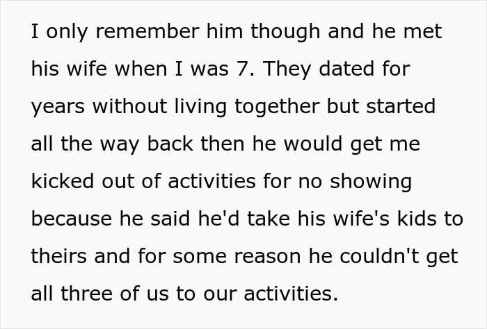 Text excerpt discussing family challenges and a teen giving his father a reality check on his 50th birthday.
