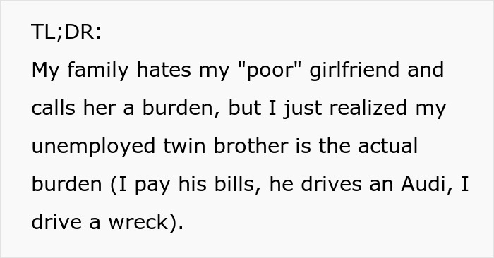 Man Realizes He’s Funding His Family’s Lifestyle After They Can’t Stop Hating On His GF Man Realizes He’s Funding His Family’s Lifestyle After They Can’t Stop Hating On His GF
