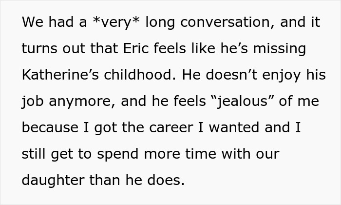 Text excerpt discussing husband banning daughter&rsquo;s nanny from Spanish lessons due to jealousy and missing childhood.