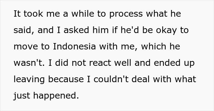Woman leaving the US to start a new life abroad after boyfriend couldn&rsquo;t handle her success and personal growth.