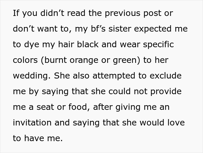 BF's Sis Targets Woman With Bizarre Wedding Rules, Shocked GF Shares Update A Year Later BF's Sis Targets Woman With Bizarre Wedding Rules, Shocked GF Shares Update A Year Later