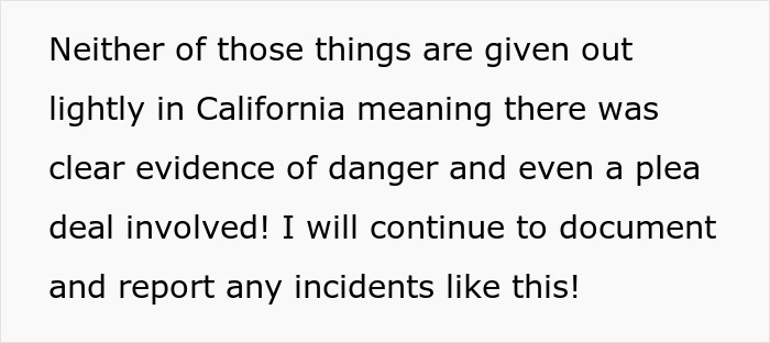Text excerpt discussing legal precautions in California related to incidents involving traceable AirPods given by ex-husband.