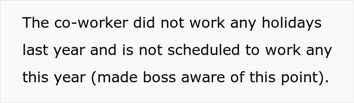 Text excerpt about a child-free employee quitting before Christmas due to a hospital&rsquo;s family first vacation policy.