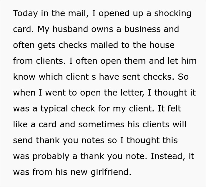 Shocking letter from husband&rsquo;s new girlfriend reveals man wants to be single but not divorced while working it out.