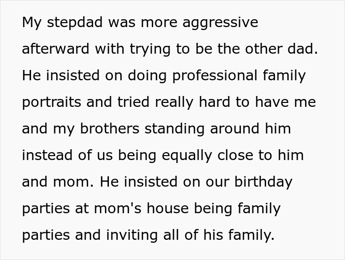 Stepdad aggressively tries to replace kids&rsquo; bio dad, organizing family events to win their affection but faces resistance.