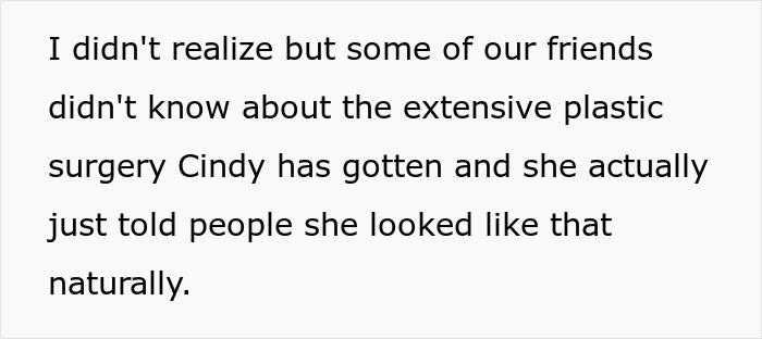 Text excerpt about a white lady lecturing black friend to accept the skin God gave her and calling out her surgery.