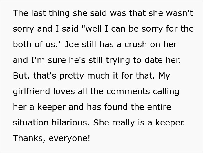 Text excerpt about a guy irked that a friend wants to sit on his lap and later learns she likes him.