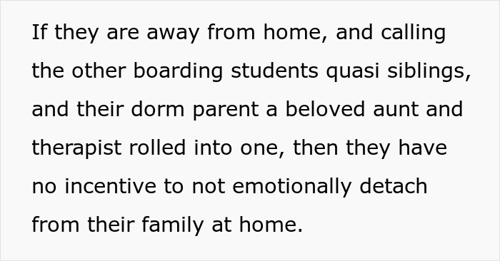 Woman asking stepchildren about adjusting to home and boarding school life, showing care and concern.