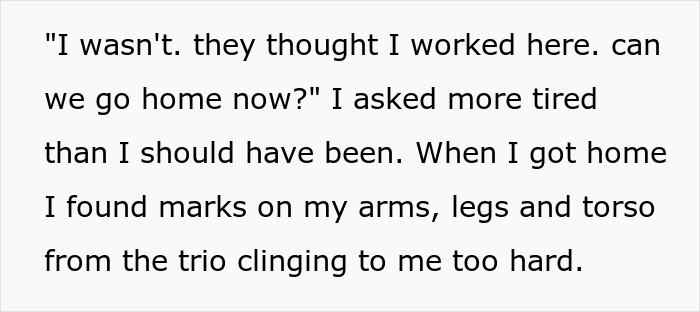 Alt text: Parents on a haunted hayride ignoring scared kids, leaving them to be a stranger's problem.