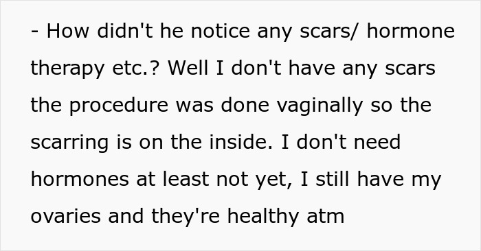 Text discussing a childfree couple in conflict after a prank reveals the woman had a hysterectomy unknown to her fianc&eacute;.