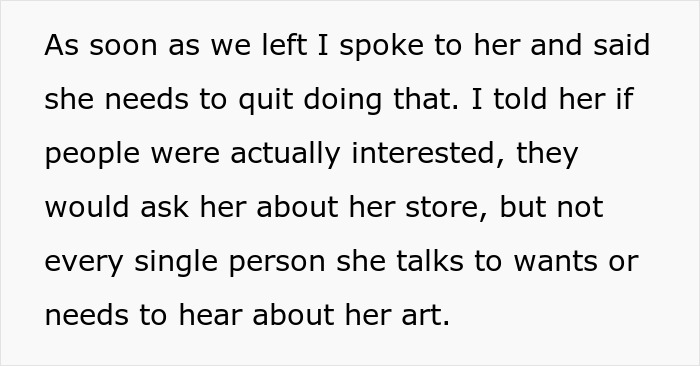 Text message discussing concern about Etsy artist self-promoting bracelets and coupons at family events. Text message discussing concern about Etsy artist self-promoting bracelets and coupons at family events.