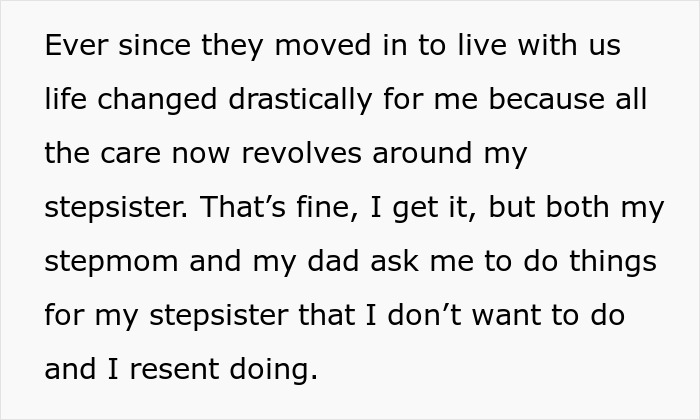 Sad teen refuses hospital visit for special needs stepsister, feeling resentful about the changed family dynamics and responsibilities.