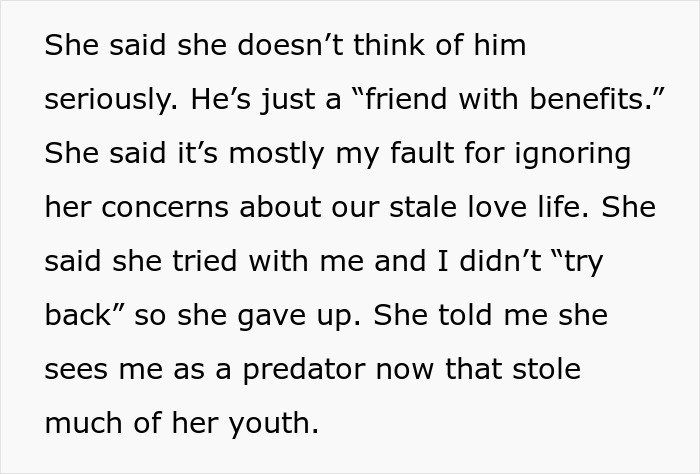 Text excerpt discussing husband refusing intimacy, wife's frustration, and impact on their relationship after years of neglect.