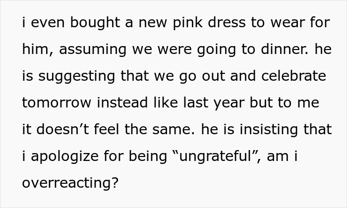 Alt text: Text message showing frustration over boyfriend forgetting birthday and demanding apologies for bothering him.