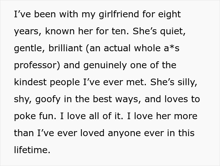 Text excerpt describing a man&rsquo;s deep affection for his girlfriend before cutting ties with his mother who revealed true colors.