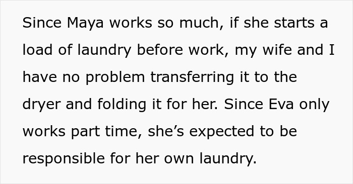 Parents giving laundry service to golden child while younger daughter learns responsibility and life lessons at home. Parents giving laundry service to golden child while younger daughter learns responsibility and life lessons at home.