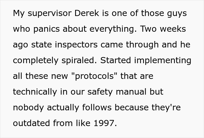 Office boss insists on strict protocols by the book, causing the entire office to shut down for a day.