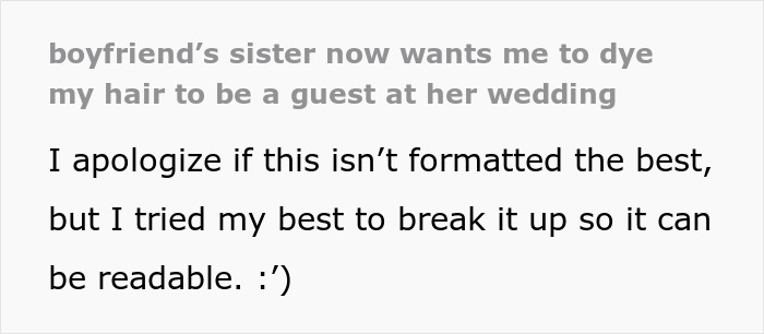 BF's Sis Targets Woman With Bizarre Wedding Rules, Shocked GF Shares Update A Year Later BF's Sis Targets Woman With Bizarre Wedding Rules, Shocked GF Shares Update A Year Later