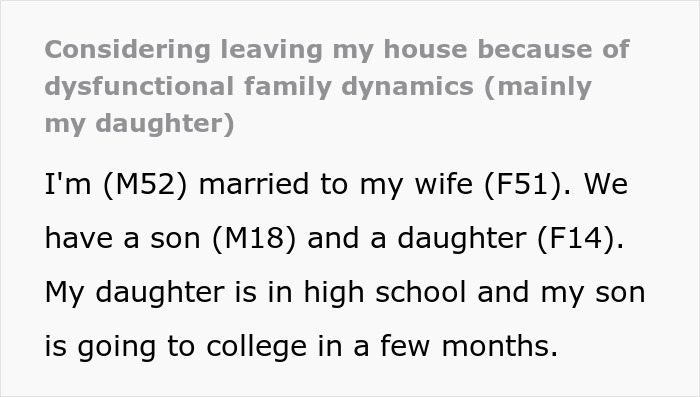 Text about a man dealing with a teen&rsquo;s rude attitude in a dysfunctional family, considering leaving his family.