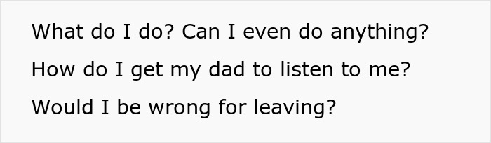 Teen leaving home, feeling conflicted about dad choosing his girlfriend over her, contemplating adoption and next steps.
