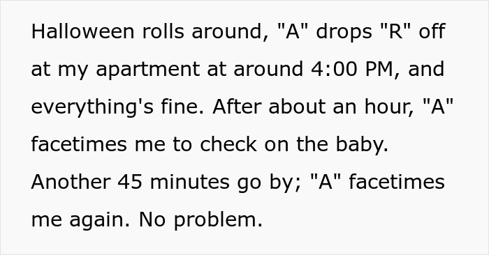 Mom panics and makes frequent calls to friend who agrees to babysit overnight, checking on the baby regularly.