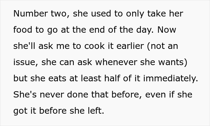 Text excerpt discussing employee behavior changes, related to boss wondering if employee is pregnant in a right to fire state.