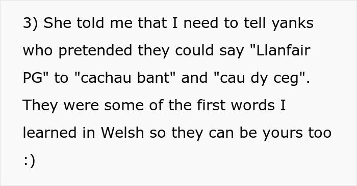 Text excerpt highlighting a daughter learning Welsh words despite dad calling mom&rsquo;s native language pointless and banning its use.