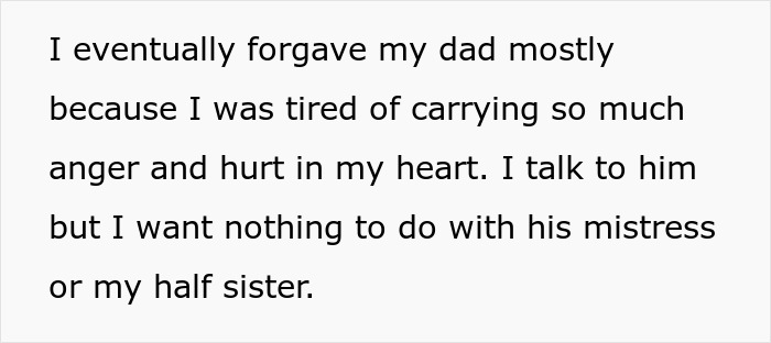 Text excerpt about a woman refusing to pay for dad&rsquo;s lovechild surgery using inheritance money, causing family conflict.