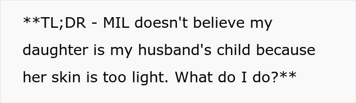 Text post about Indian grandmother demanding DNA test, claiming baby is too pale to be her son's child.