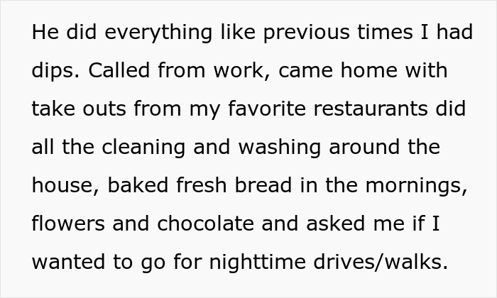 Text excerpt describing a supportive husband’s actions before a woman discovers his betrayal involving his cheating ex-wife. Text excerpt describing a supportive husband’s actions before a woman discovers his betrayal involving his cheating ex-wife.