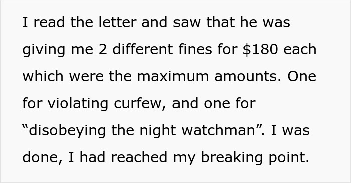Man reads letter revealing HOA president&rsquo;s fines, hits breaking point with stalkerish behavior and takes action at court.