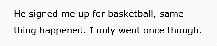 Text excerpt showing a teen reflecting on a basketball experience, symbolizing a reality check for his father.