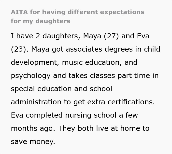 Parents provide laundry service for golden child while younger daughter receives important life lessons at home. Parents provide laundry service for golden child while younger daughter receives important life lessons at home.
