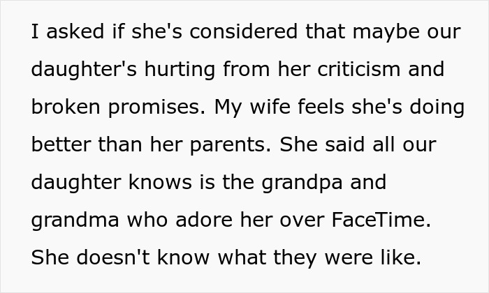 Man feels hurt as wife prioritizes work over family, ignoring their 10-year-old child and causing emotional strain.