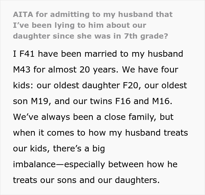 Man’s reaction to teen daughter's relationship causing family tension as wife helps to hide it in a close family setting. Man’s reaction to teen daughter's relationship causing family tension as wife helps to hide it in a close family setting.