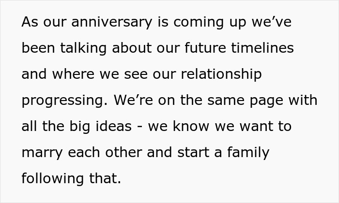 Excerpt discussing relationship future timelines and the boyfriend&rsquo;s $100k renovation financing debate without a ring.