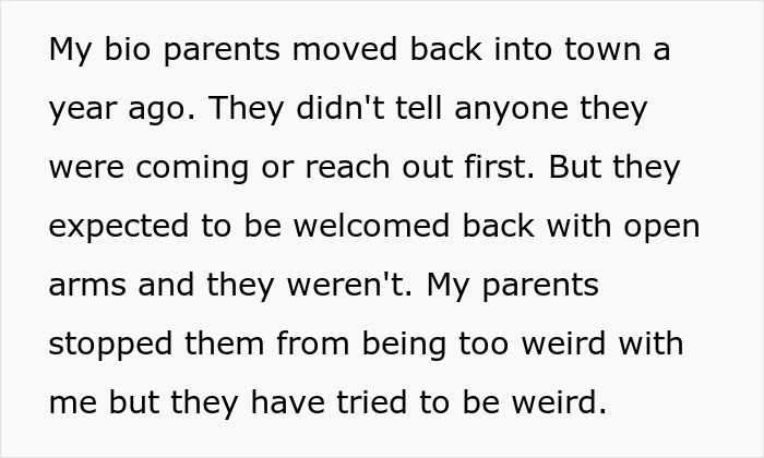 Text excerpt about parents and abandoned son dealing with family dynamics after 17 years of silence and seeking happy family connection.