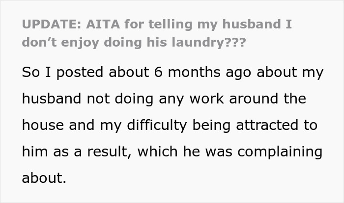 Text post about a man treating his wife like a servant and her loss of attraction due to his lack of help at home.